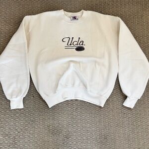 UCLA Mom Vintage White Crewneck Sweater